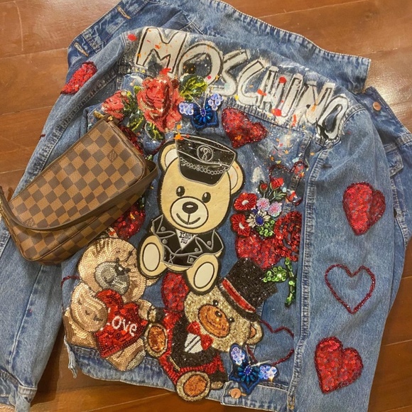 Jean jacket hand painted moschino - Picture 2 of 2